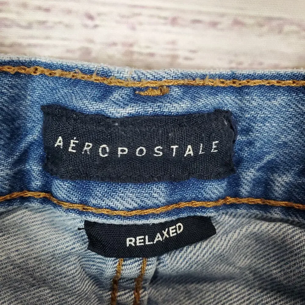 Aeropostale Retro Straight Relaxed Jeans 29/30 Recycled Cotton High Rise Whisker